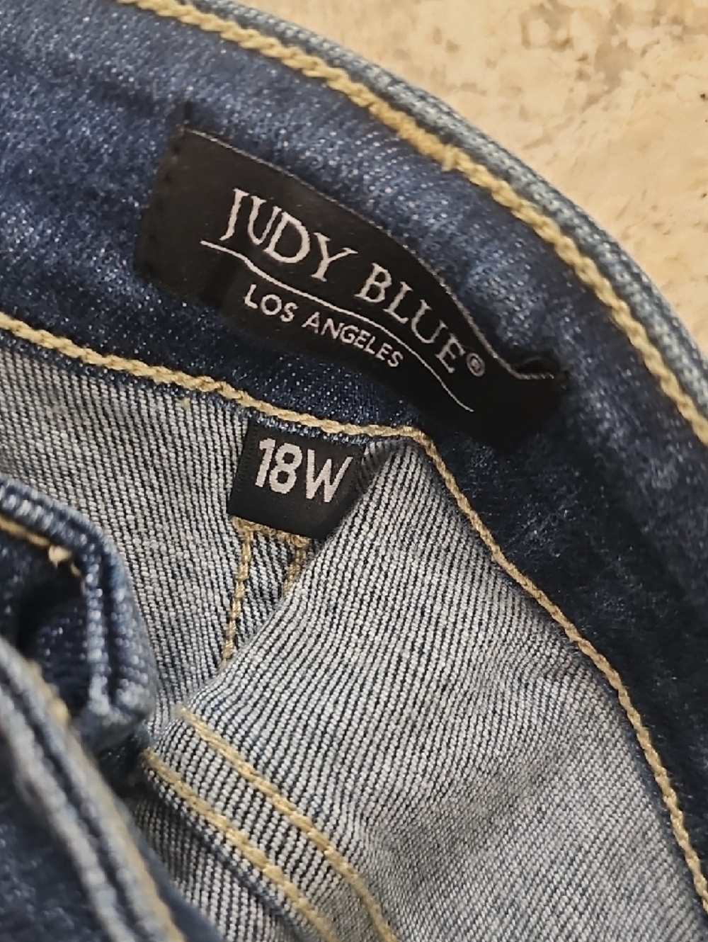 Judy Blue High Waist Skinny Jean, Front Seam  - Med Blue, NWT 18W - Picture 5 of 6
